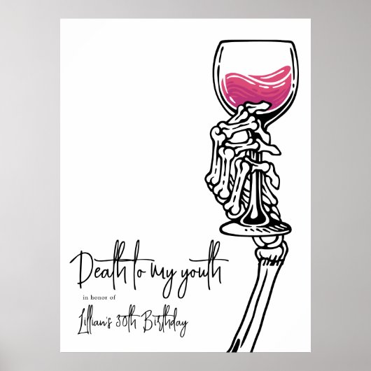 Dood aan mijn jeugd verjaardag uitnodiging poster (Voorkant)