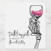 Dood aan mijn jeugd wijn etiket (Enkel label)