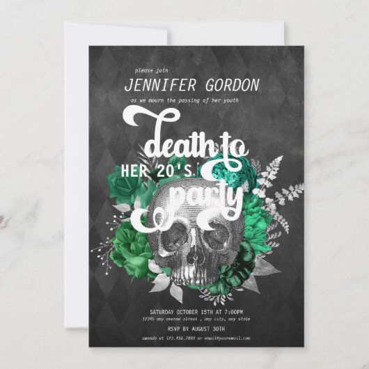 Dood aan mijn jeugdfeest | Gothic Partij Invi Kaart (Voorkant)