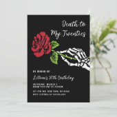 Dood aan mijn Roos Uitnodiging 20s (Staand voorkant)