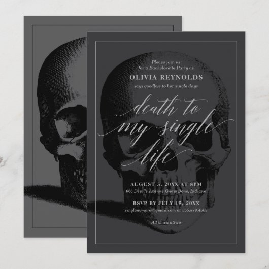 Dood aan mijn Singleness Bachelorette Party Kaart (Voorkant / Achterkant)