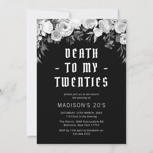 Dood aan mijn Twenties 30th Birthday Party Kaart (Voorkant)