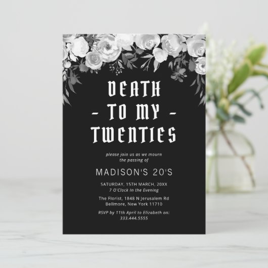 Dood aan mijn Twenties 30th Birthday Party Kaart (Staand voorkant)