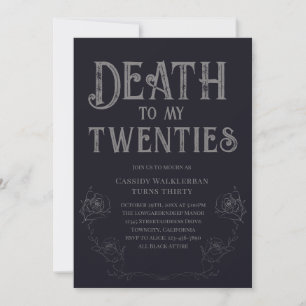 Dood aan mijn twintiger 30ste verjaardag kaart