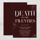 Dood aan mijn twintiger 30ste verjaardag kaart (Voorkant / Achterkant)