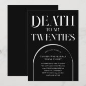 Dood aan mijn twintiger 30ste verjaardag kaart (Voorkant / Achterkant)