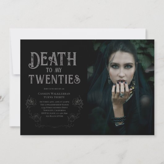 Dood aan mijn twintiger Foto 30e verjaardag Kaart (Voorkant)