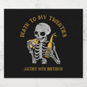 Dood aan mijn twintiger jaren bier etiket (Enkel label)