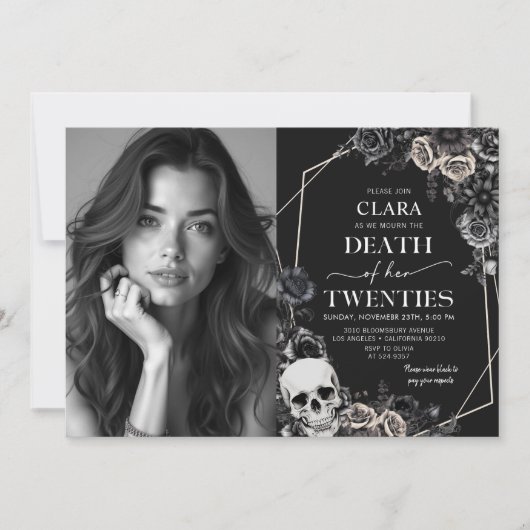 Dood aan mijn twintiger jaren Bloemen 30e verjaard Kaart (Voorkant)