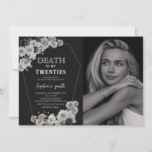 Dood aan mijn twintiger jaren Bloemen 30e verjaard Kaart (Voorkant)