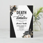 Dood aan mijn twintigers bloemenfeest 30ste verjaa kaart (Staand voorkant)