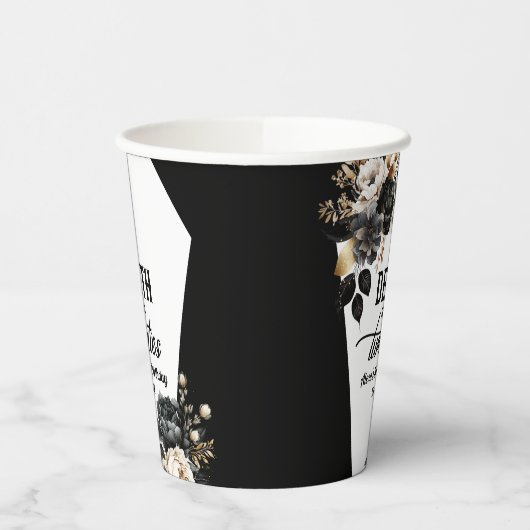 Dood aan mijn twintigers bloemenfeest 30ste verjaa papieren bekers (Links)