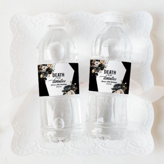 Dood aan mijn twintigers bloemenfeest 30ste verjaa waterfles etiket