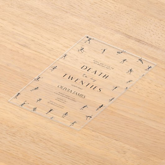 Dood aan mijn twintigers Halloween 30e verjaardag Acryl Uitnodigingen (Laagn)