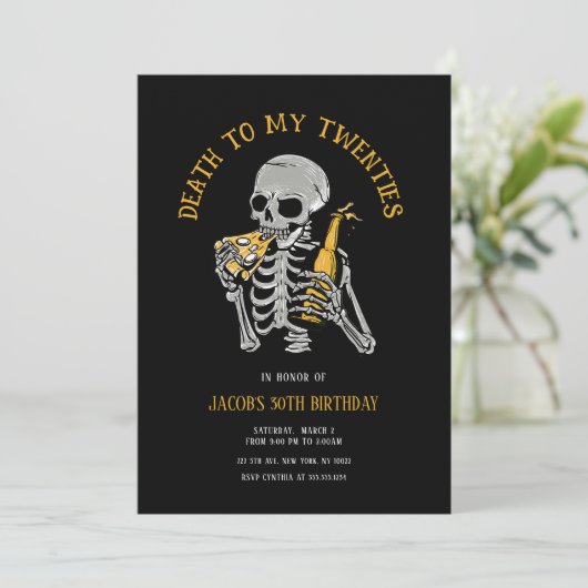 Dood aan mijn uitnodiging van 20. (Staand voorkant)