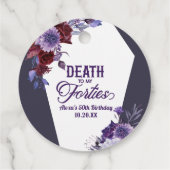 Dood aan mijn veertig bloemen 50ste verjaardagsfee bedankjes labels (Achterkant)