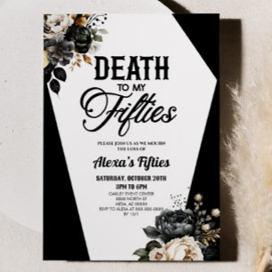 Dood aan mijn vijftiger bloemenfeest 60ste verjaar kaart