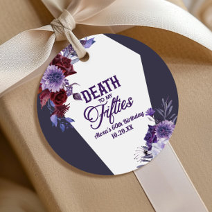 Dood aan mijn vijftigers bloemrijke 60ste verjaard bedankjes labels