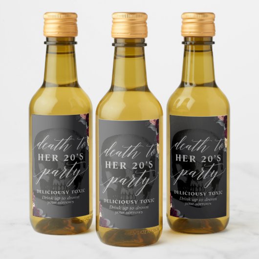 Dood aan uw 20s Mini Wine Etiket Etiket (Flessen)
