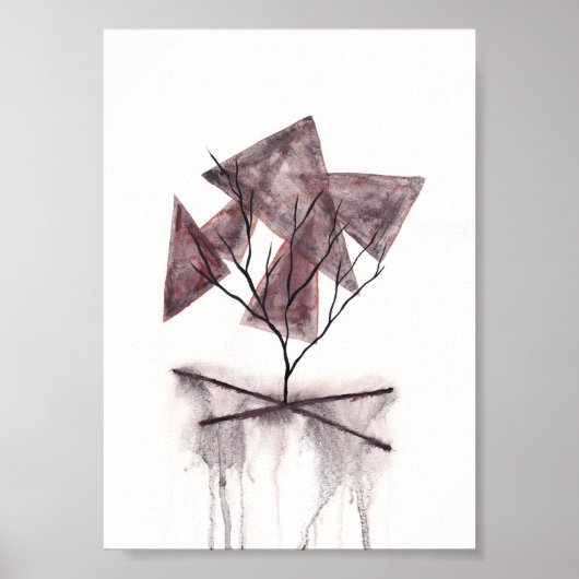 Dood Abstract Aquarel Kunst Poster (Voorkant)