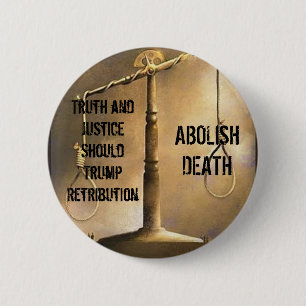 Dood afschaffen ronde button 5,7 cm