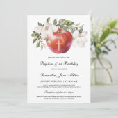 Dood baptême et premier anniversaire modèle de pom kaart (Staand voorkant)