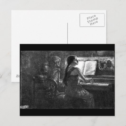 Dood bij het briefkaart van de Piano (Voorkant / Achterkant)