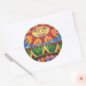 Dood bij wedergeboorte ronde sticker (Envelop)