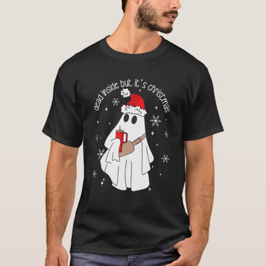 Dood binnen, maar het is kerst retro boo jee grapp t-shirt (Voorkant)