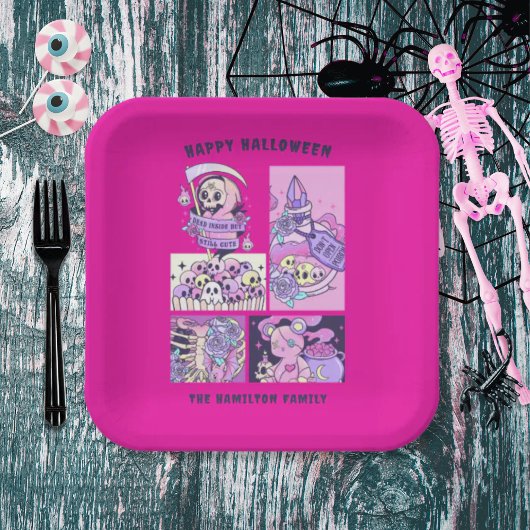 Dood binnen, maar nog steeds Schattige Halloween Papieren Bordje