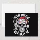 Dood binnen maar vrolijk AF kerstcadeau skelet Feestdagenkaart (Voorkant / Achterkant)