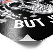 Dood binnen maar vrolijk AF kerstcadeau skelet Foto Afdruk (Hoek)