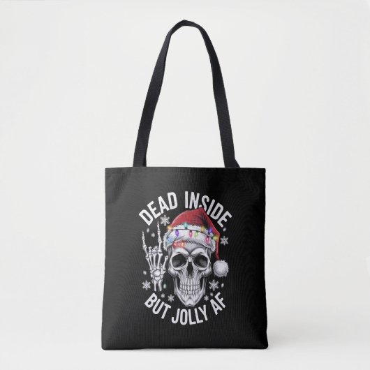 Dood binnen maar vrolijk AF kerstcadeau skelet Tote Bag (Voorkant)