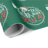 Dood binnen maar vrolijk bij schedel Kerstman Xmas Cadeaupapier (Rol Hoek)