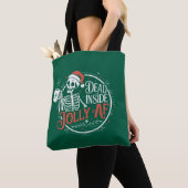 Dood binnen maar vrolijk bij schedel Kerstman Xmas Tote Bag (Dichtbij)