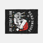 Dood binnen maar vrolijk bij Skeleton Santa Christ Fleece Deken (Voorkant (Horizontaal))