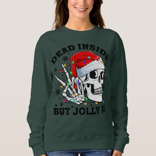 Dood binnenin, maar Jolly AF Funny Kerstfeest Funn Trui (Voorkant)