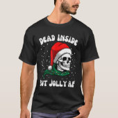 Dood binnenin, maar Jolly AF Skull Santa Light Ske T-shirt (Voorkant)