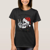 Dood binnenin, maar Jolly Af Skull Santa Light Ske T-shirt (Voorkant)
