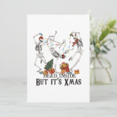 Dood binnenin, maar zijn kerstfeest is grappig. kaart (Staand voorkant)