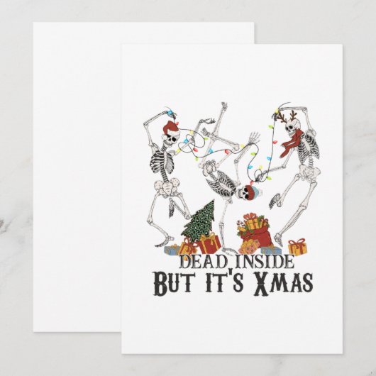 Dood binnenin, maar zijn kerstfeest is grappig. kaart (Voorkant / Achterkant)