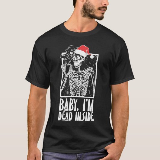 Dood binnenin Skeleton Kleding kerstfeest Gothic z T-shirt (Voorkant)