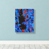 Dood Blau Rood Abstract Spatten Canvas Afdruk (Insitu (Houten vloer))
