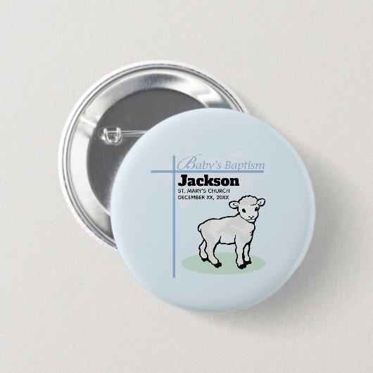 Dood Blauwe Jongens Lam, Aanpasbaar Ronde Button 5,7 Cm (Voorkant /achterkant)