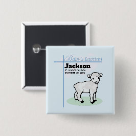 Dood Blauwe Jongenslam, Aanpasbaar Vierkante Button 5,1 Cm