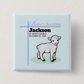 Dood Blauwe Jongenslam, Aanpasbaar Vierkante Button 5,1 Cm (Voorkant)
