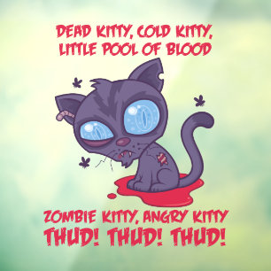 Dood Cold Angry Zombie Kat Raamsticker