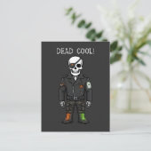 Dood Cool Skelet Biker | Halloween Briefkaart (Staand voorkant)