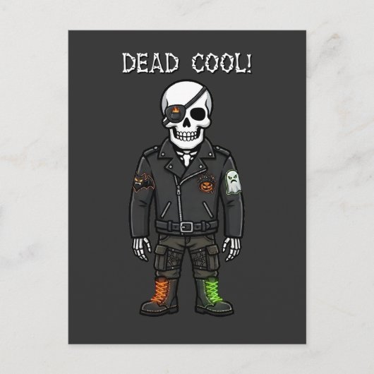 Dood Cool Skelet Biker | Halloween Briefkaart (Voorkant)