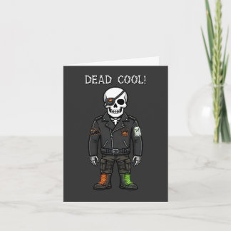 Dood Cool Skelet Biker | Halloween Feestdagen Kaart